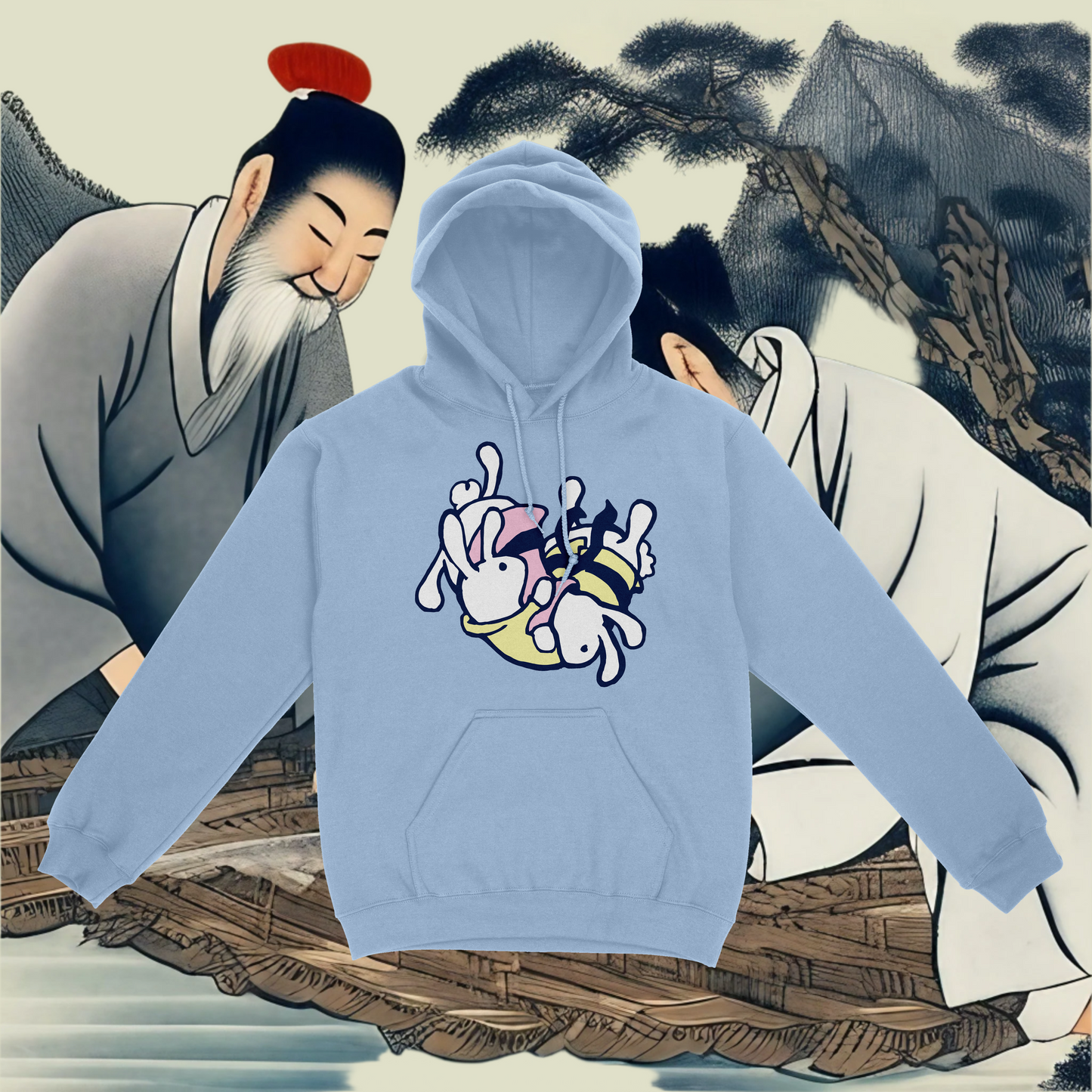 Baby Bunnies Go To Jiu-Jitsu Hoody (Blue)