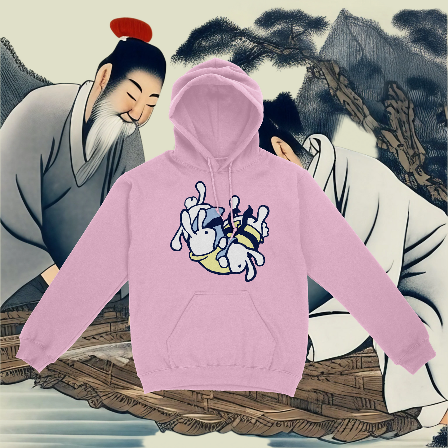 Baby Bunnies Go To Jiu-Jitsu Hoody (Pink)